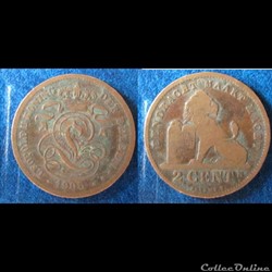2 centimes Léopold II 1905