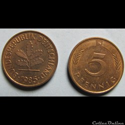 5 pfennig 1985