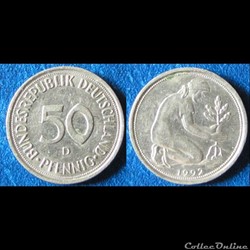 50 pfennig 1992 D