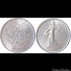 5 francs Semeuse (Ag) 1960