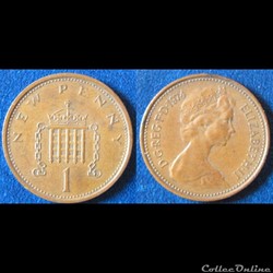 1 new penny Elizabeth II (2ème effigie) 1974