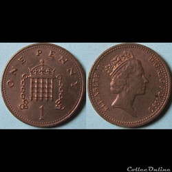 1 penny Elizabeth II (3ème effigie) 1990