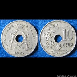 10 centimes Albert Ier (type Michaux, nr) 1921