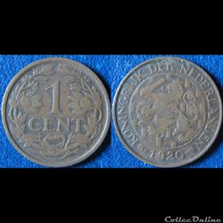 1 centime Whilelmina 1920