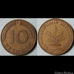10 pfennig 1970 F
