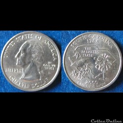 1/4 dollar Quarter Caroline du Sud 2000 D