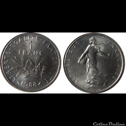 1 franc Semeuse 1988