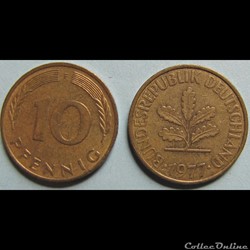 10 pfennig 1977 F