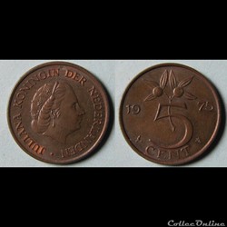 5 centimes Juliana 1975