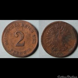 2 pfennig Wilhelm I (type 1, petit aigle) 1875 A