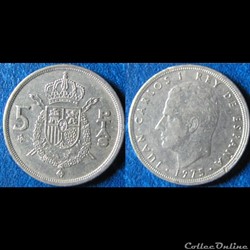 5 pesetas Juan Carlos I (étoile, 79) 1975