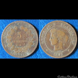 5 centimes Cérès 1897 A