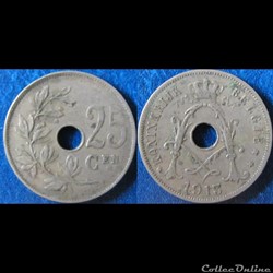 25 centimes Albert Ier (type Michaux, nr) 1913