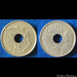 25 pesetas Barcelone '92 saut en hauteur 1991
