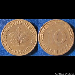 10 pfennig 1950 F