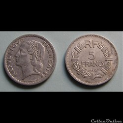 5 francs LAVRILLIER, aluminuim 1950