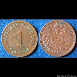 1 pfennig Wilhelm II (type 2, grand aigle) 1915 D