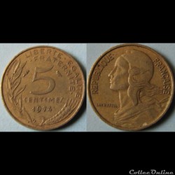 5 centimes Marianne 1974