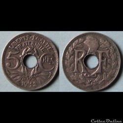 5 centimes Lindauer (petit module) 1922