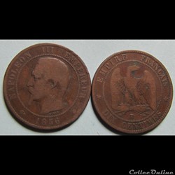 10 centimes NAPOLEON III (tête nue) 1856