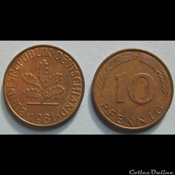 10 pfennig 1981 D