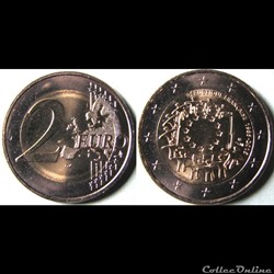 2 euros Drapeau européen (non colorisée) 2015