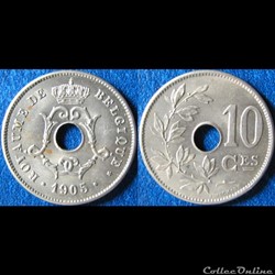 10 centimes Léopold II (type Michaux, fr) 1905