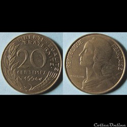 20 centimes Marianne 1994 (abeille)