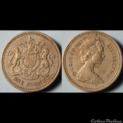 1 pound Elizabeth II (2ème effigie, armes royales) 1983