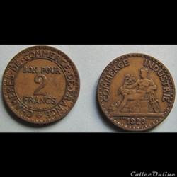 2 francs chambres de commerce de France 1923