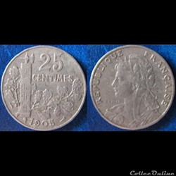25 centimes Patey (2ème type) 1905