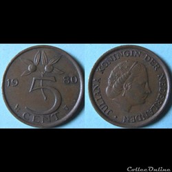 5 centimes Juliana 1980