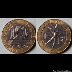 10 francs Génie de la Bastille 2000