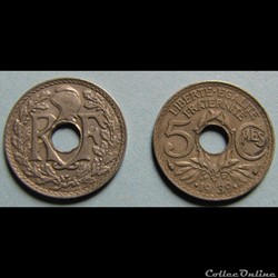 5 centimes LINDAUER, maillechort 1939