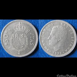 50 pesetas Juan Carlos I (étoiles, 79) 1975