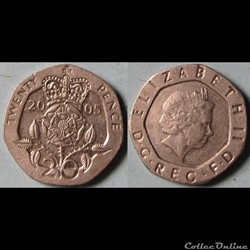 20 pence Elizabeth II (4ème effigie) 2005