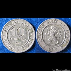 10 centimes Léopold Ier 1861