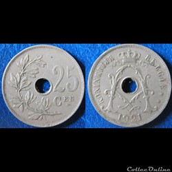 25 centimes Albert Ier (type Michaux, nr) 1921