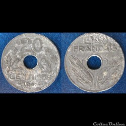 20 centimes ETAT français, lourde 1941