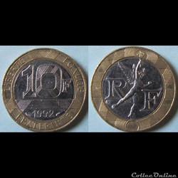 10 francs Génie de la Bastille 1992