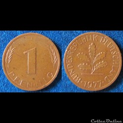 1 pfennig 1977 J