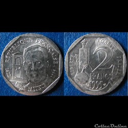 2 francs Louis Pasteur 1995