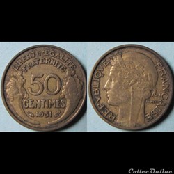 50 centimes Morlon (avec raisin sans fruit) 1931