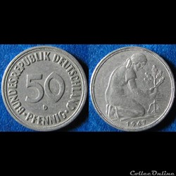 50 pfennig 1967 D