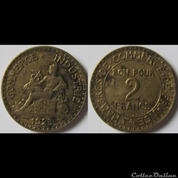 2 francs chambres de commerce 1925