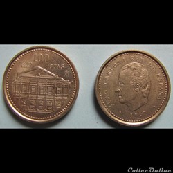 100 pesetas Juans Carlos I, teatro real 1997