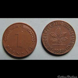1 pfennig 1950 J
