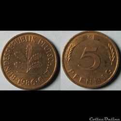 5 pfennig 1986