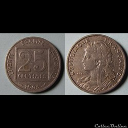 25 centimes PATEY (1er type) 1903