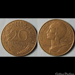 20 centimes Marianne 1986